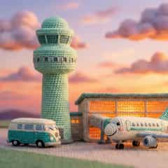 Crochet Airport Diorama
