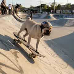 Pug Skateboarding