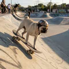 Pug Skateboarding