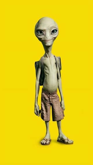 An extraterrestrial being with unique features in a sci-fi setting, cinematic...